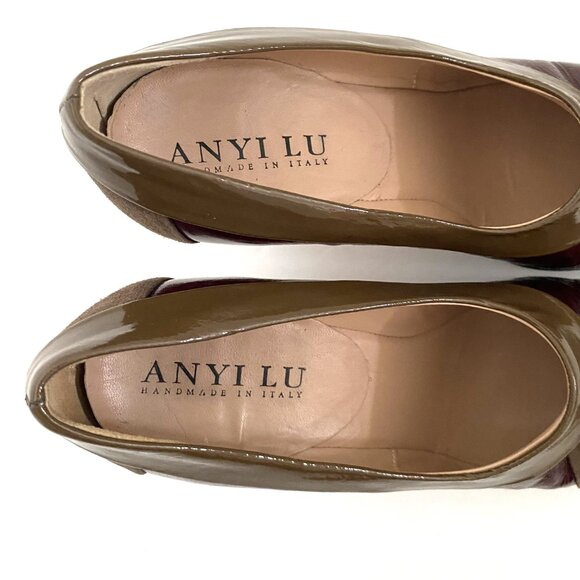 Anyi Lu Pumps Suede Patent Leather Made in Italy - Picture 15 of 15